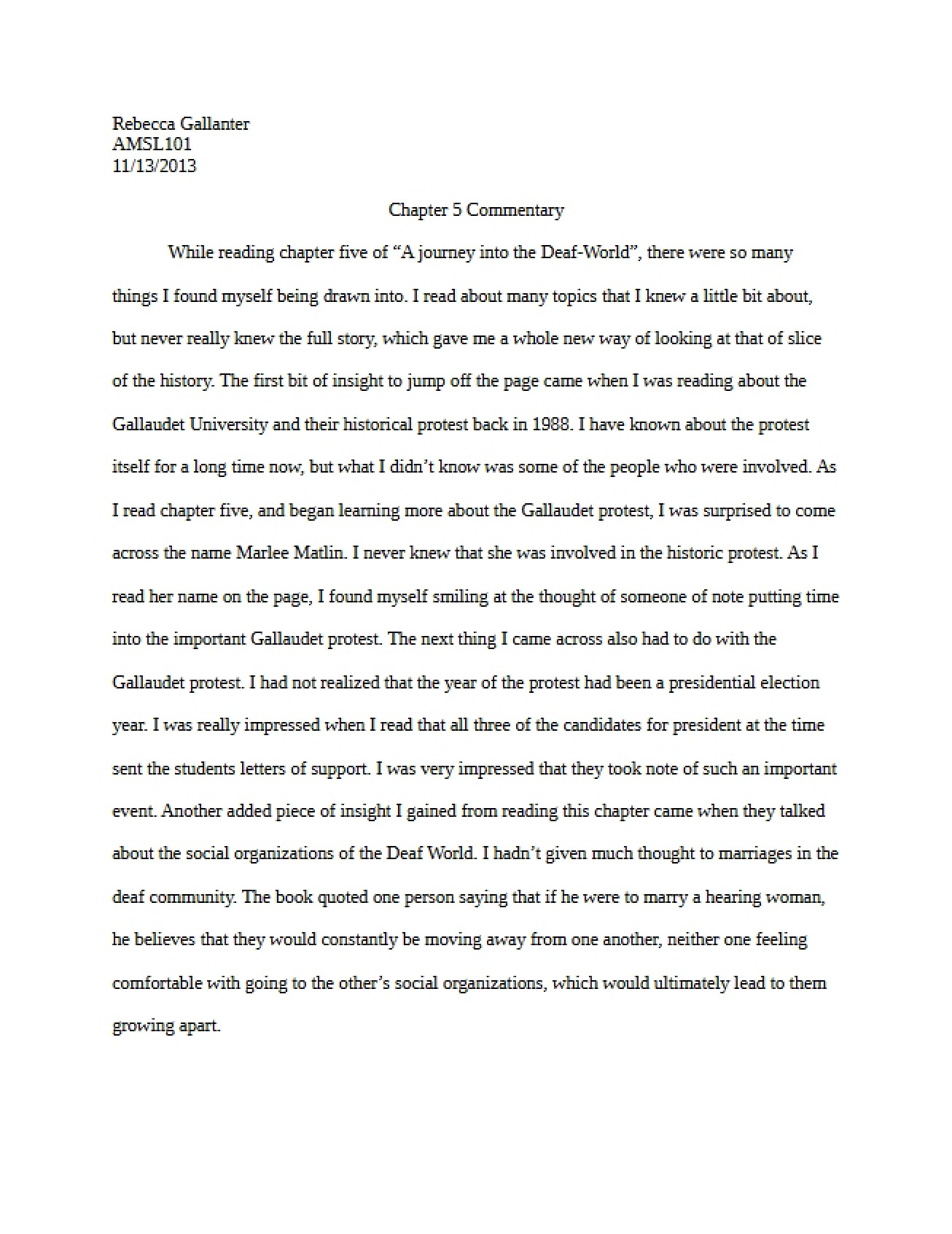 Commentary Chapter 5