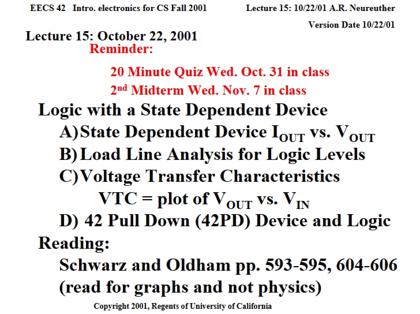 Lecture Fifteen