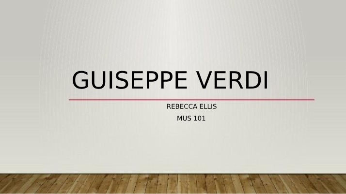 Lecture Notes - Giuseppe Verdi