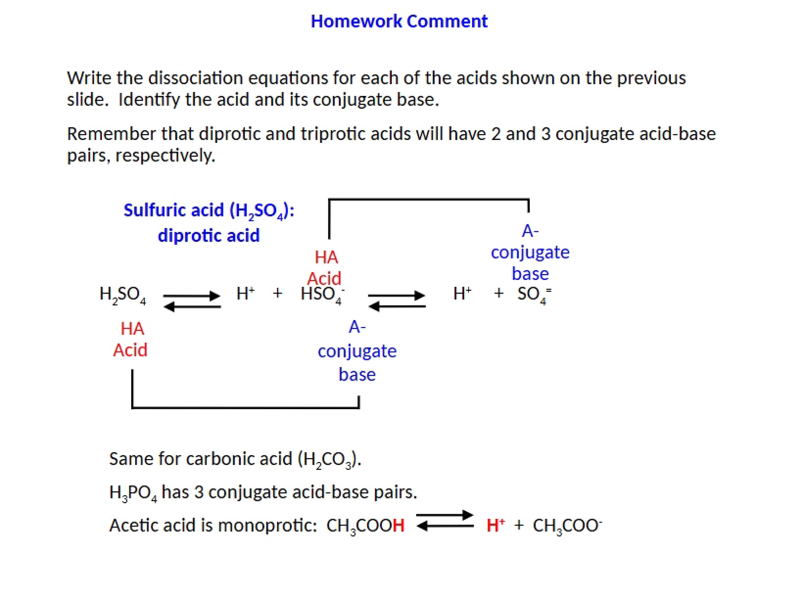Acids and Bases Homework Answers