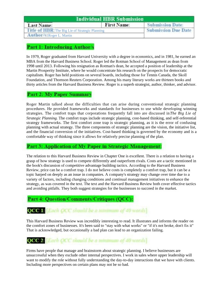 The Big Lie of Strategic Planning - Avoiding Comfort Traps