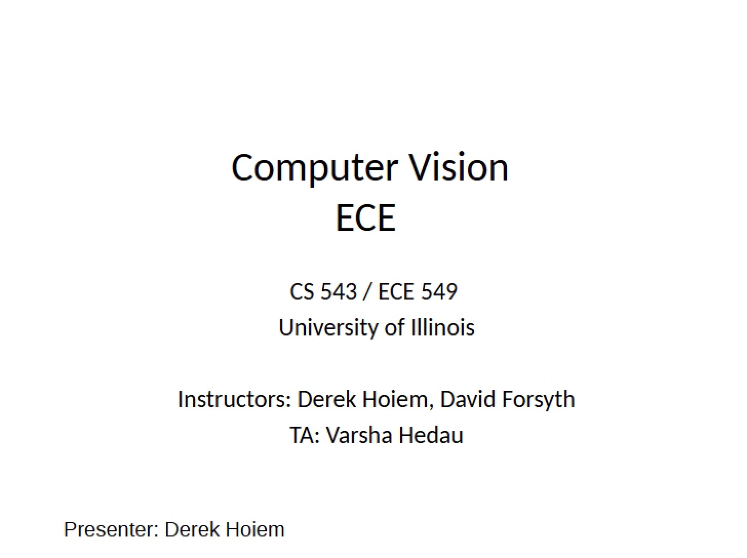 Vision via Computer