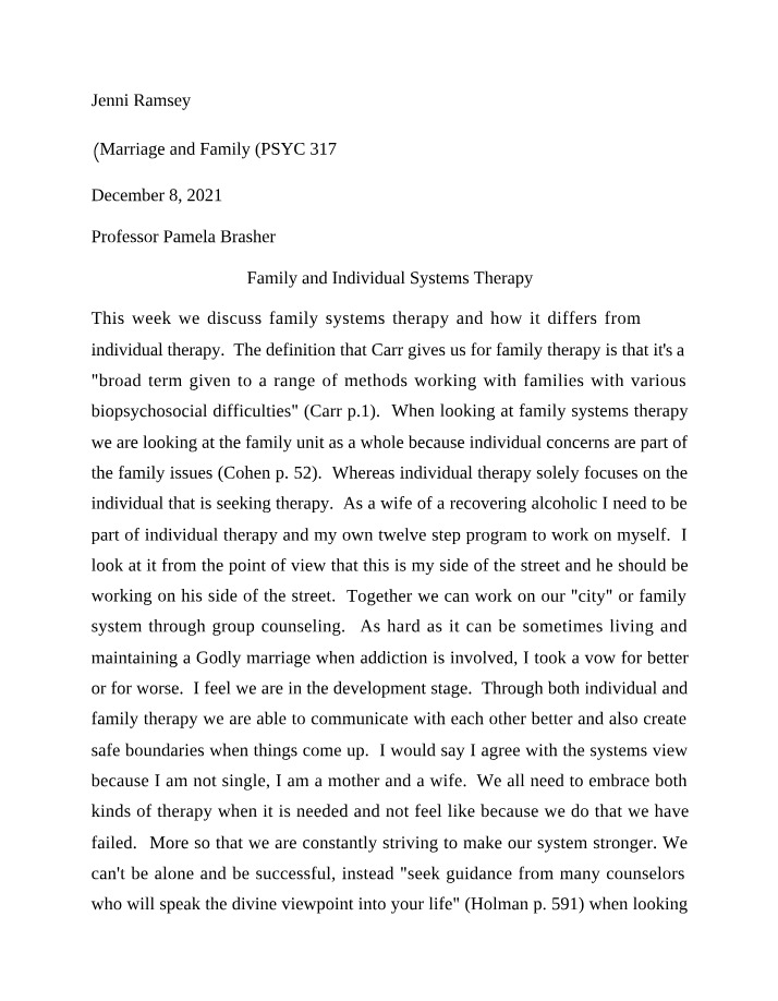 Family Systems Therapy Overview