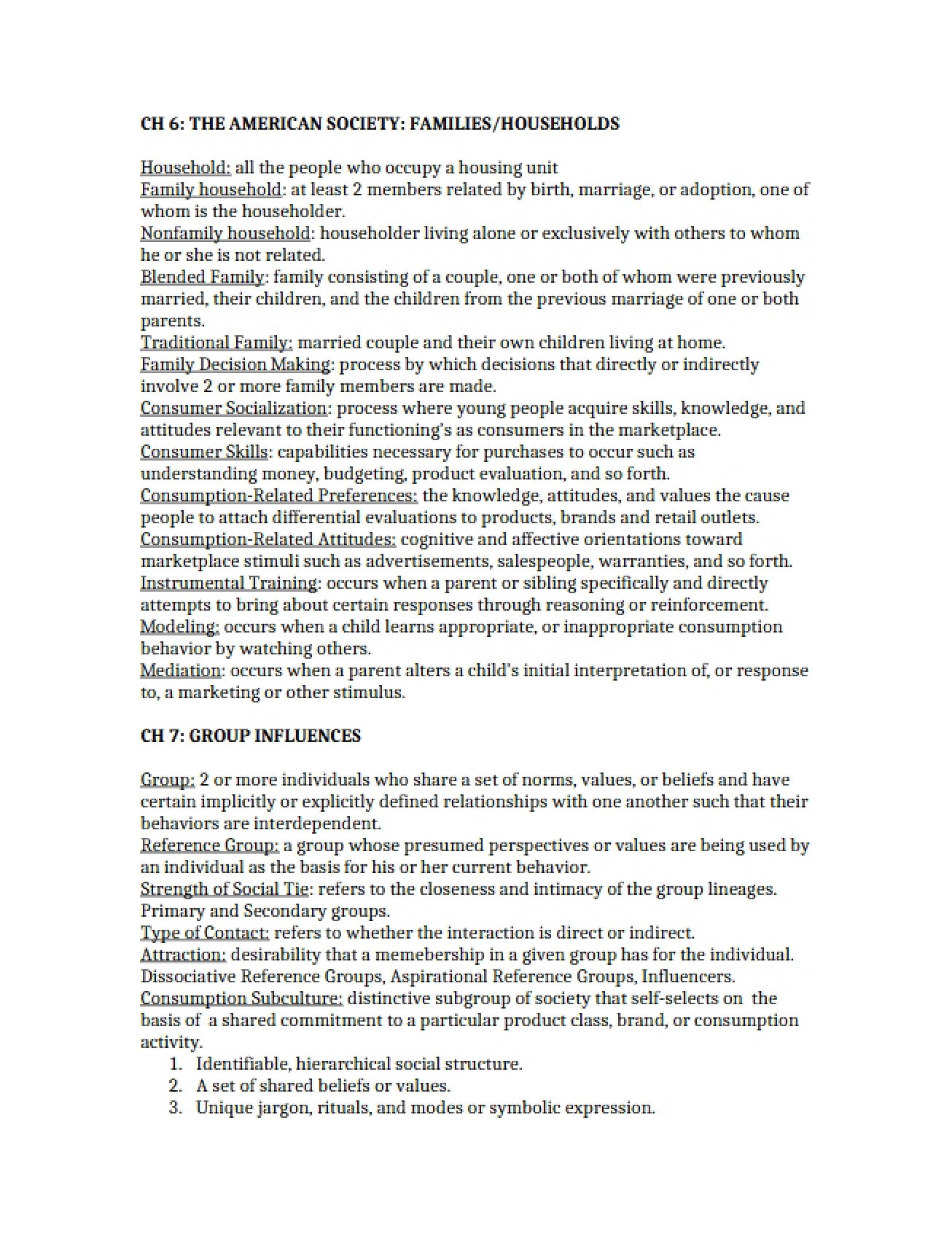 Families and Households American Society (Ch 6)