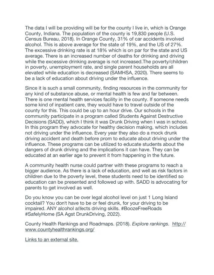 Educational Gaps and Alcohol-Related Car Accidents in Orange