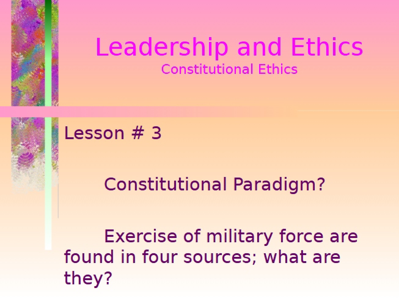 Third Lesson in Naval Leadership