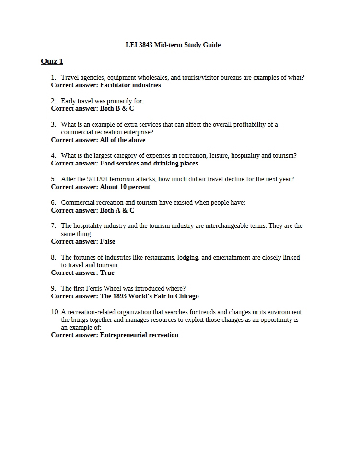 Review Manual for Mid-Course Exam