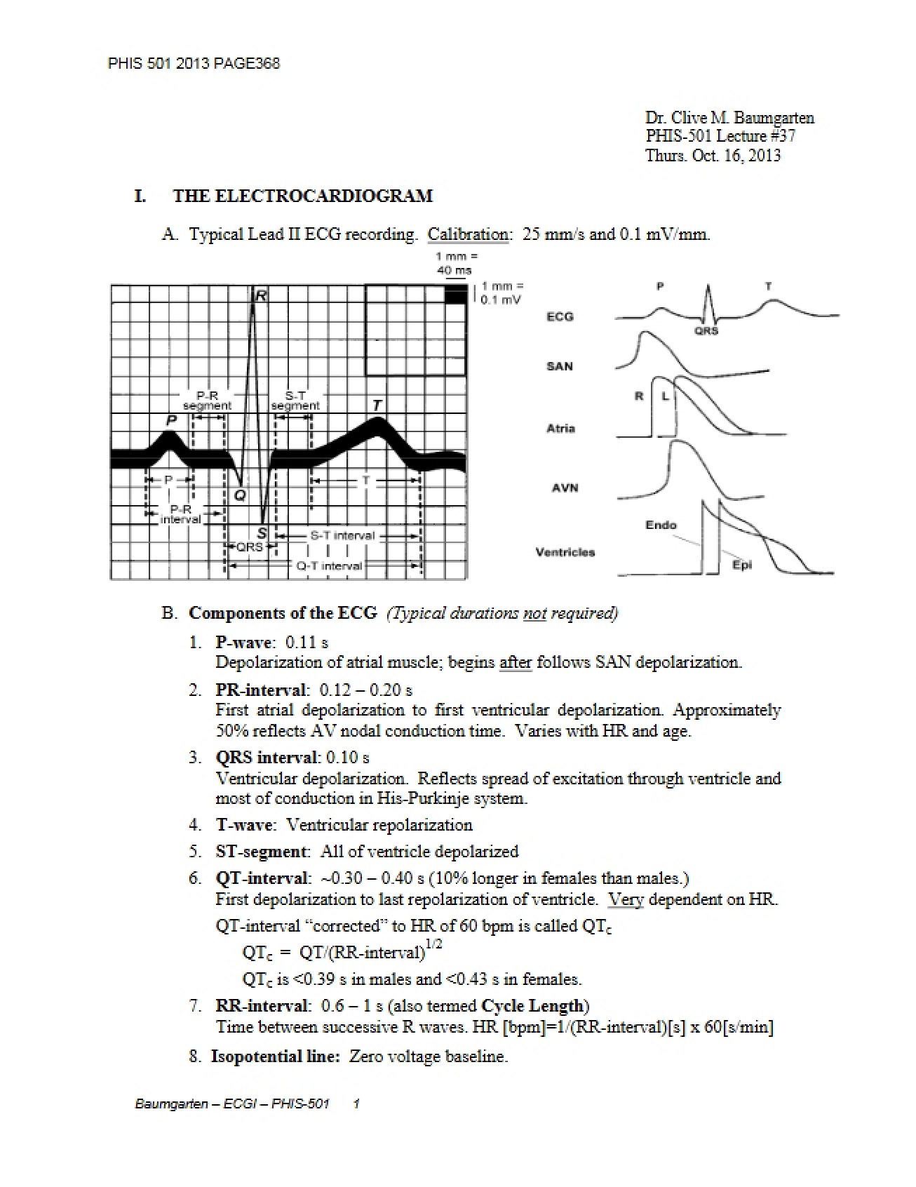 Lecture 37 The ECG