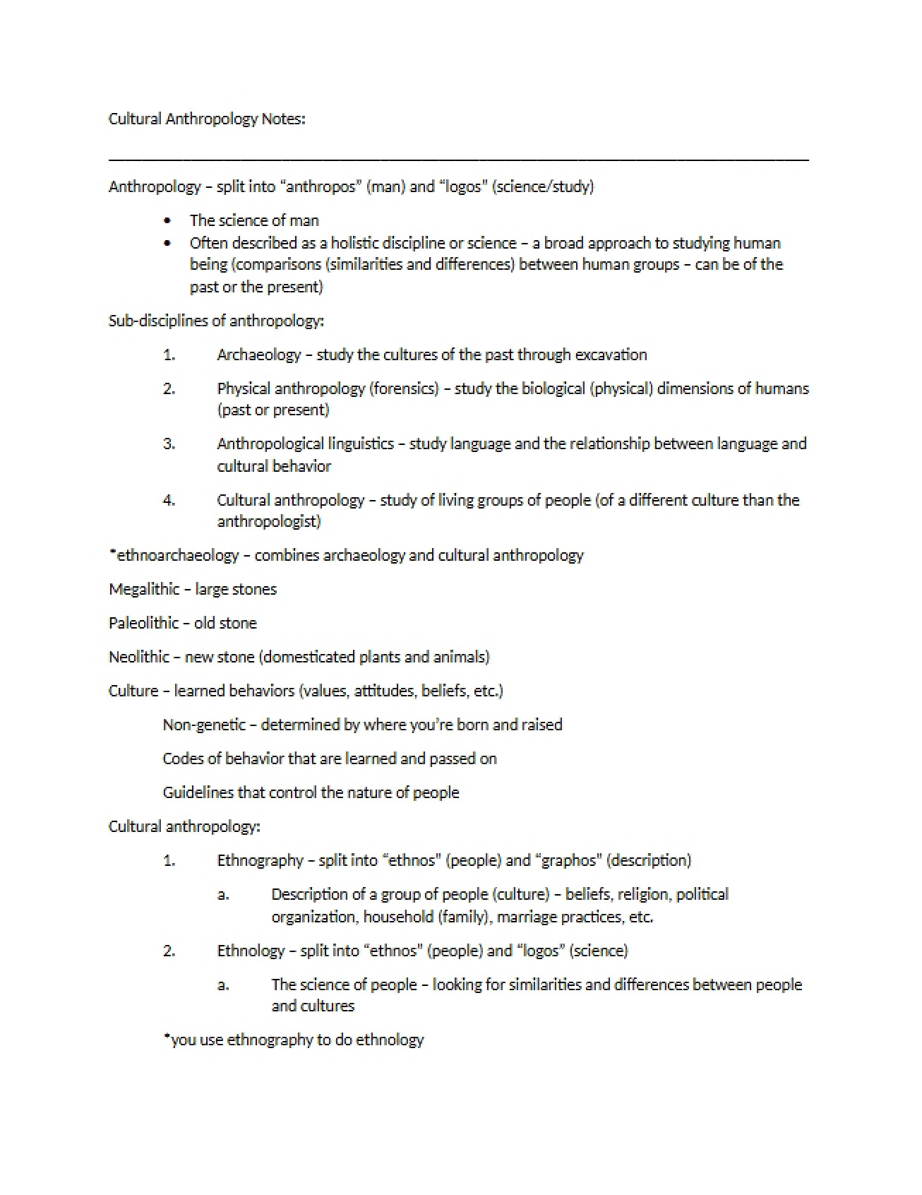 Overview of Cultural Anthropology