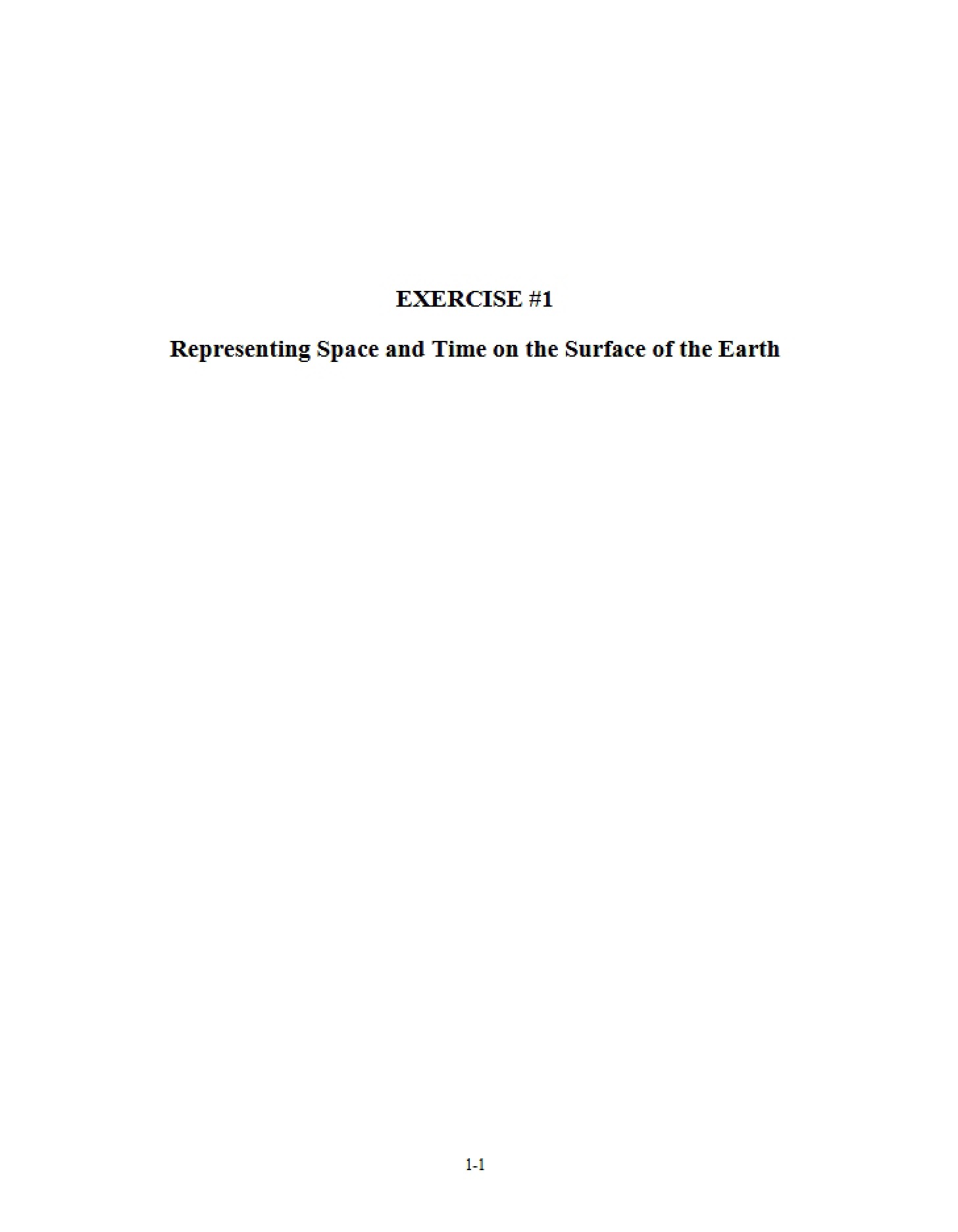 Text Material for Exercise One
