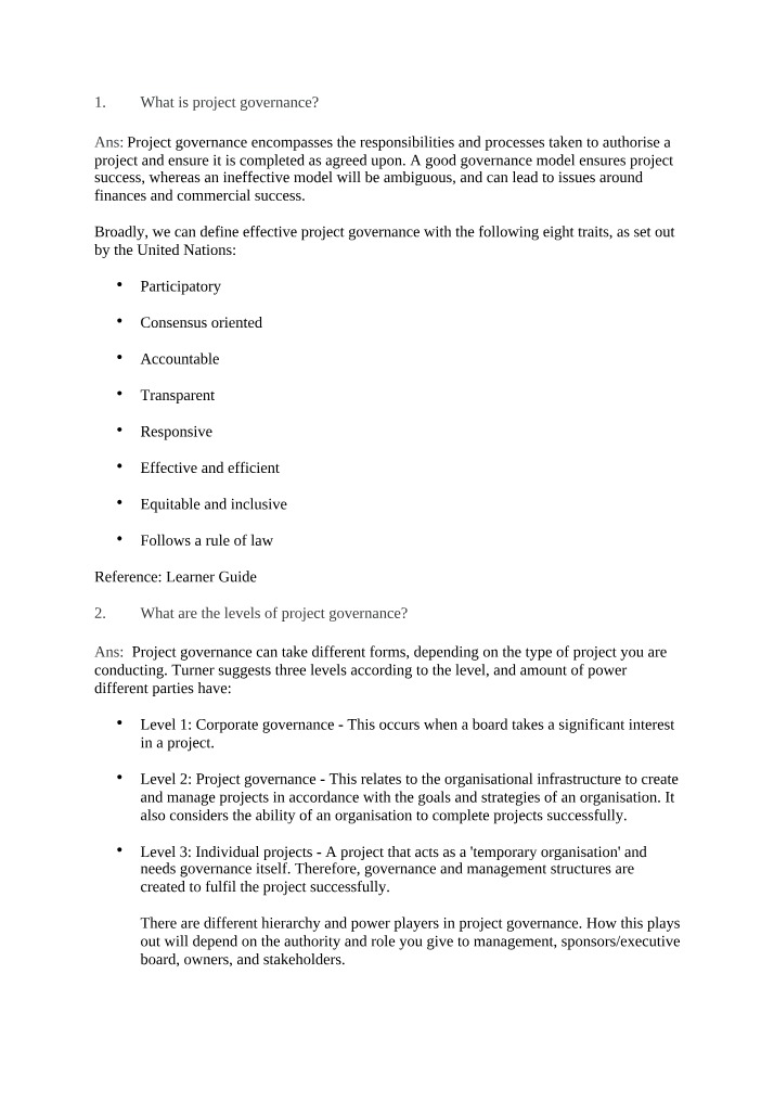 Importance of Project Governance for Success