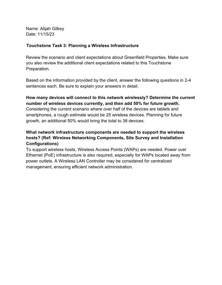 Wireless Infrastructure Planning
