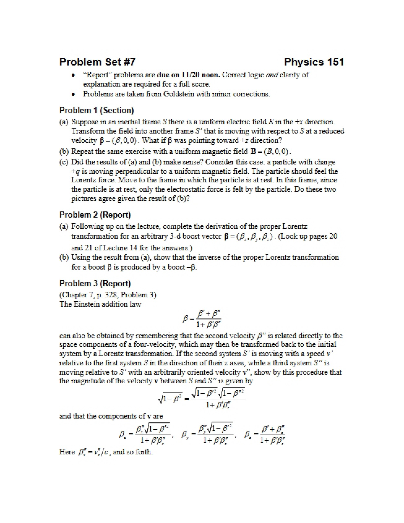 Problem Set 7