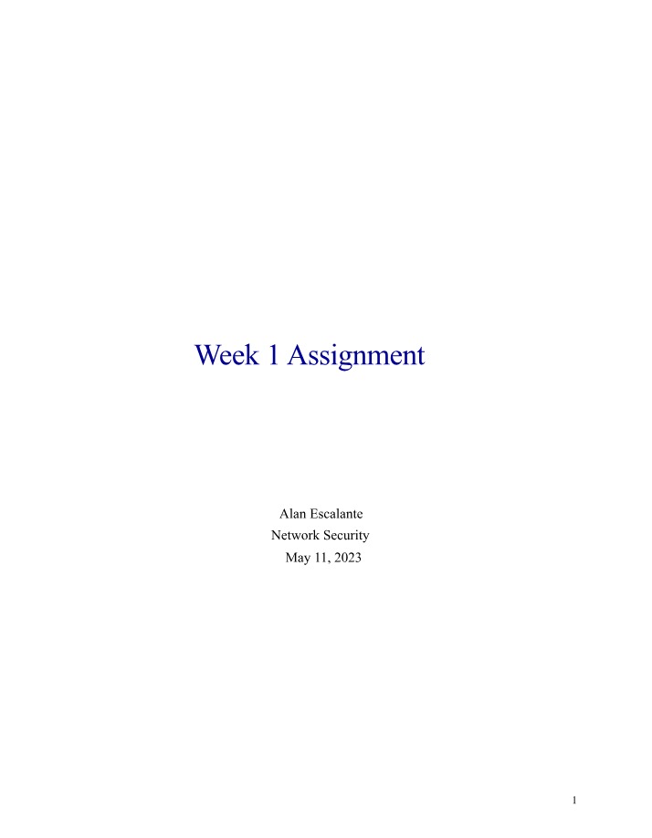 IS411 - Week 1 Assignment