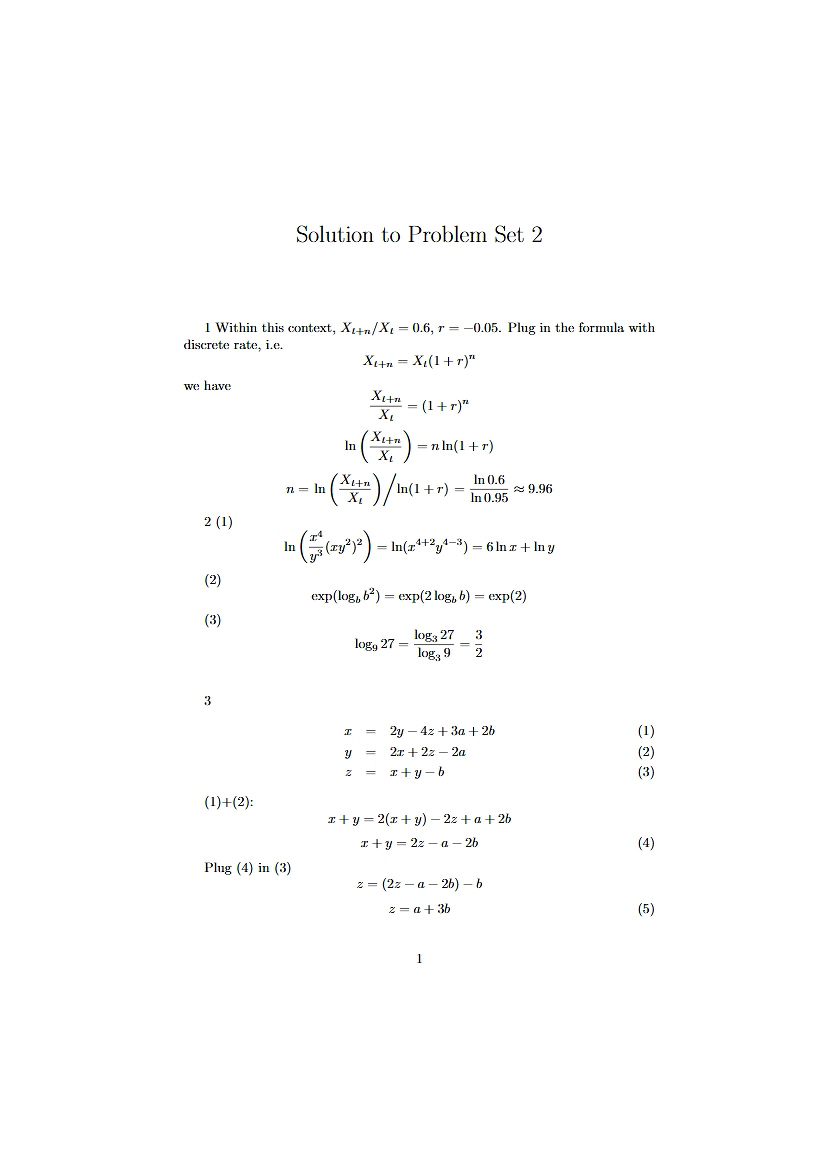 Problem Set 2 Solutions