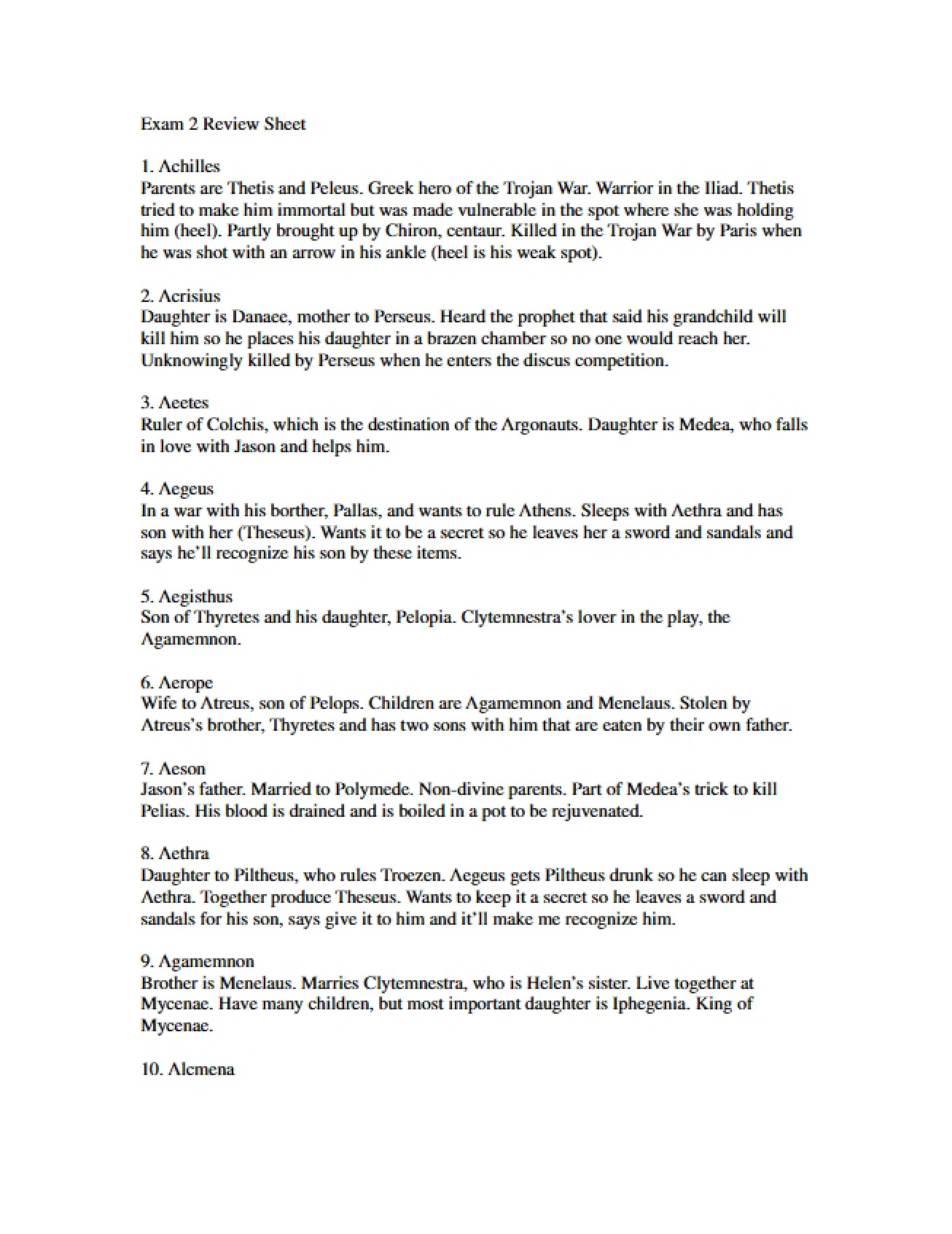 Review Sheet for the Second Exam Part 2