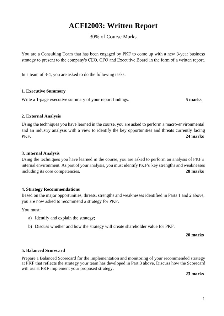 Written Report for ACFI2003
