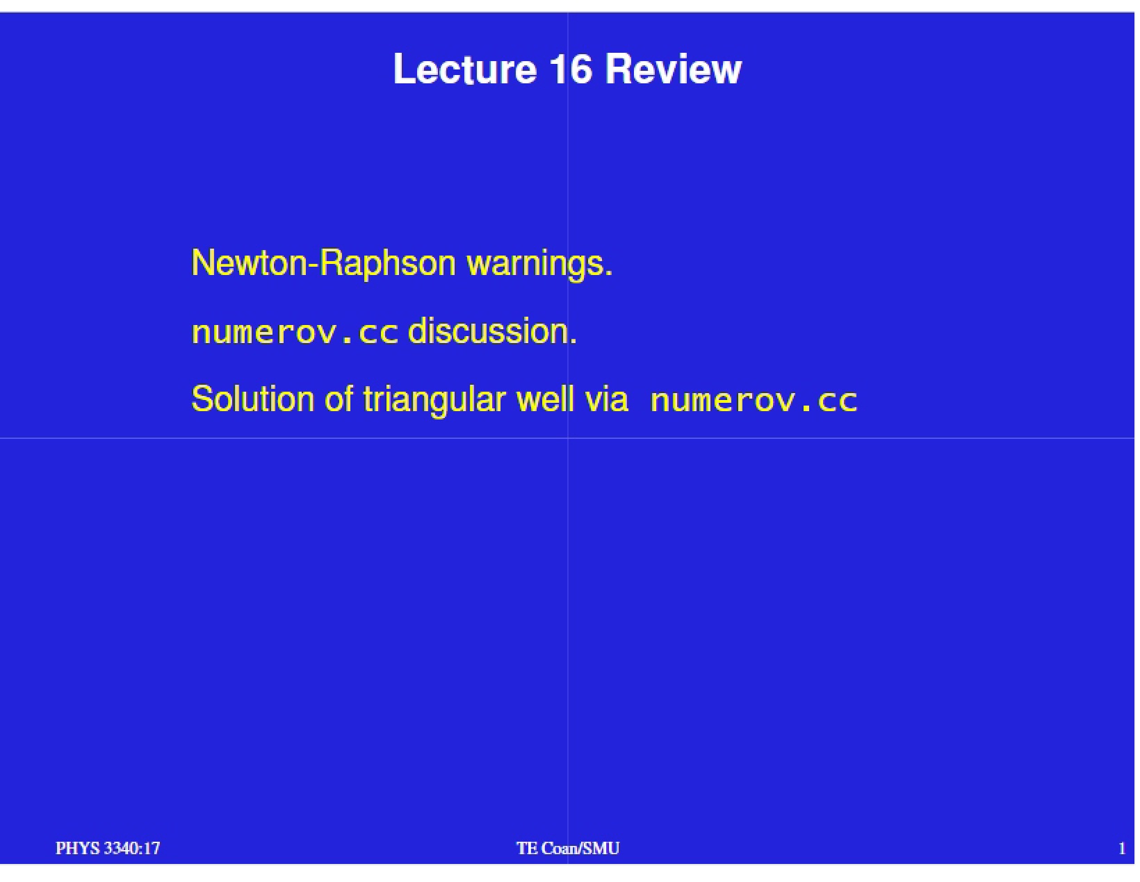 Lecture Material Computational Physics