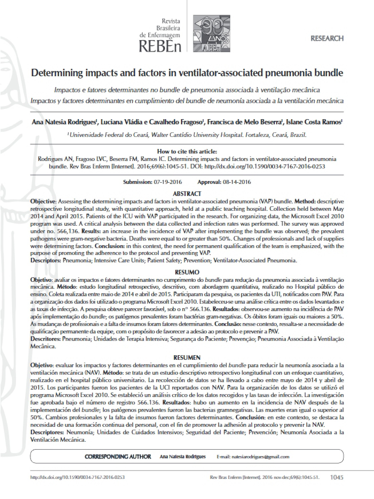 Ventilator-Associated Pneumonia Bundle Factors and Impacts