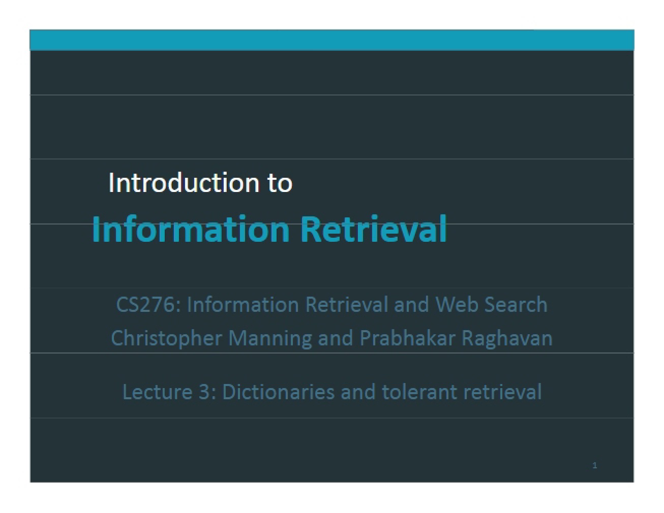 Information Retrieval Systems