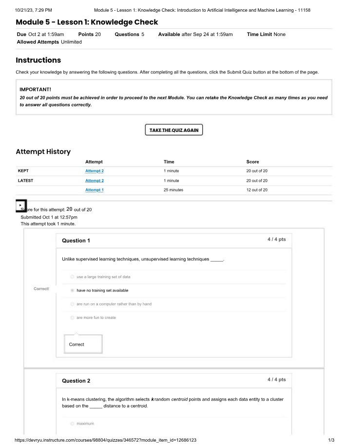 Knowledge Check - Module 5, Lesson 1