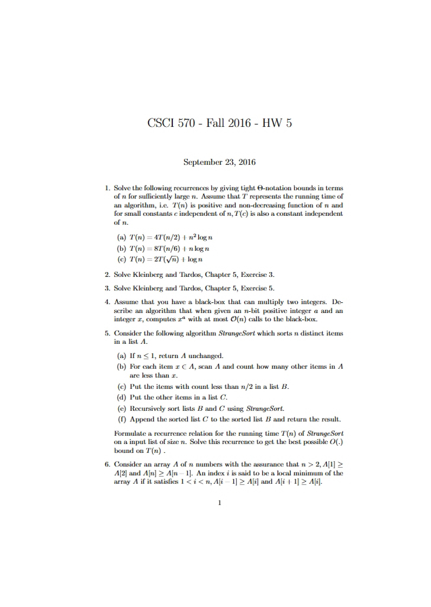Homework Five for CSCI 570