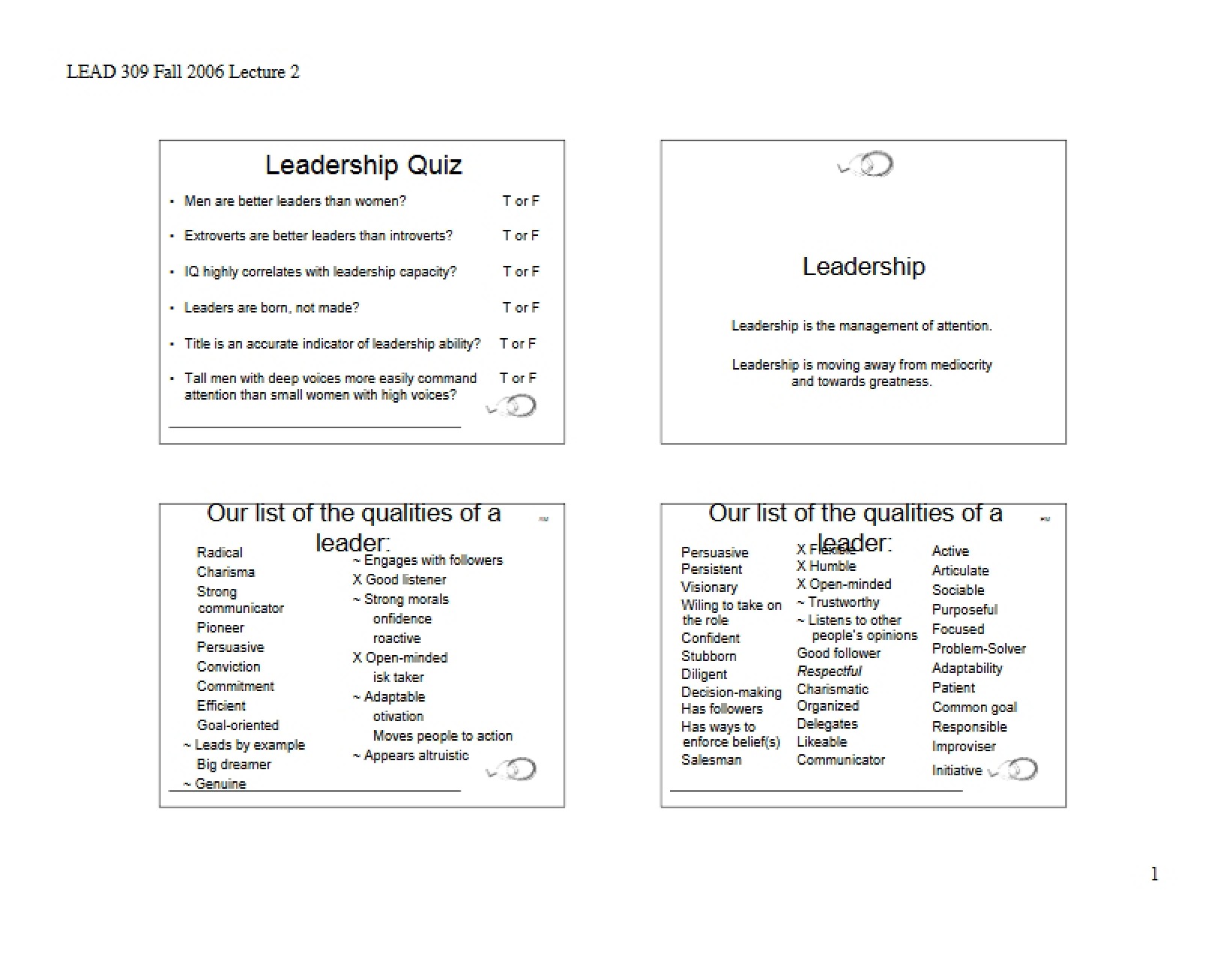 Quiz on Leadership