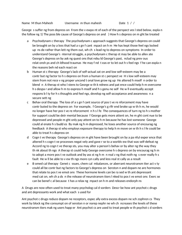 Treating Depression - Perspectives and Methods