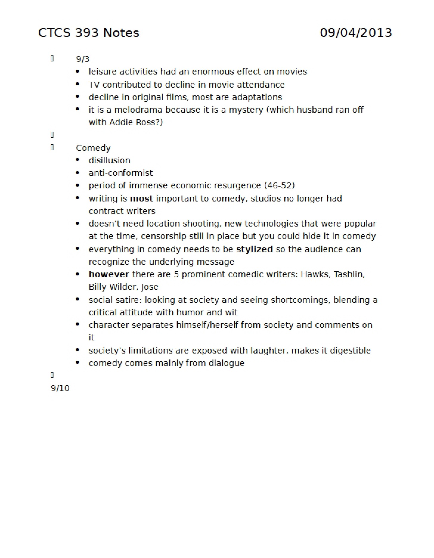 Notes for CTCS 393