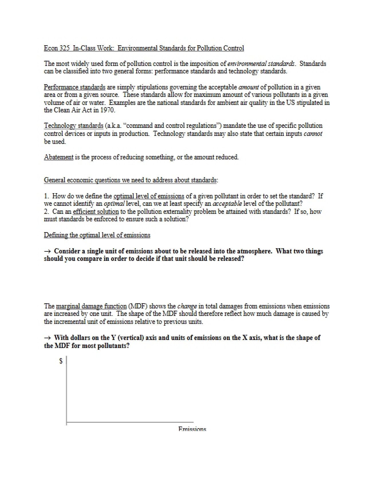 Pollution Control Environmental Standards
