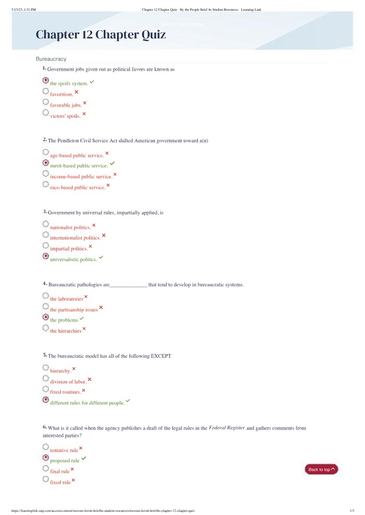 Quiz for Chapter 12