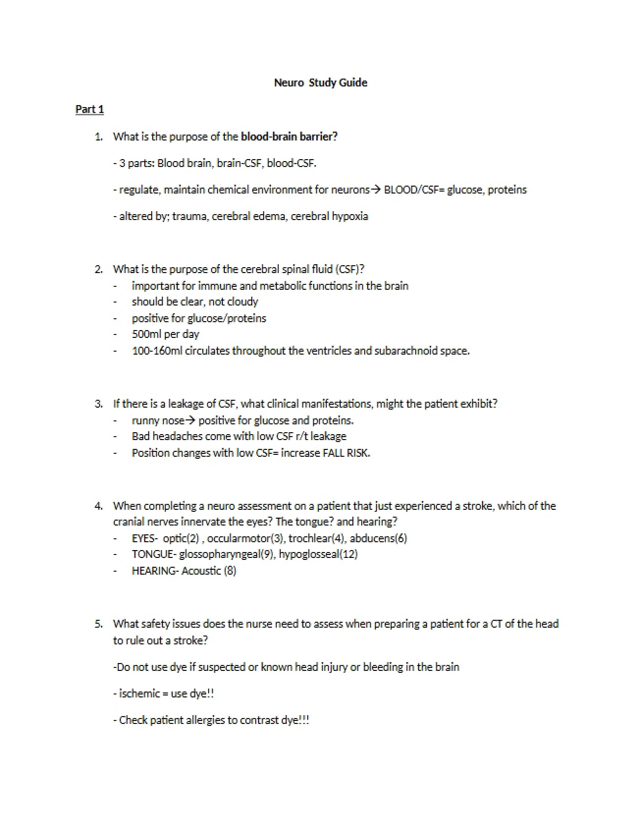 Neurology Review Guide