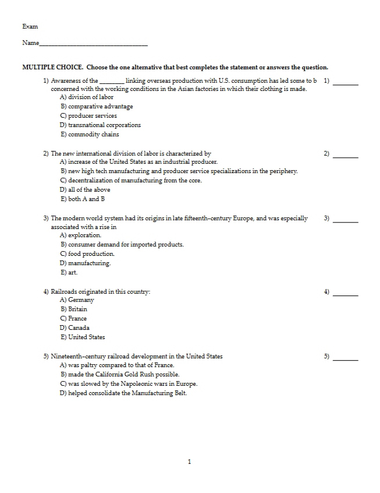 New Version of the Second Chapter of Human Geography