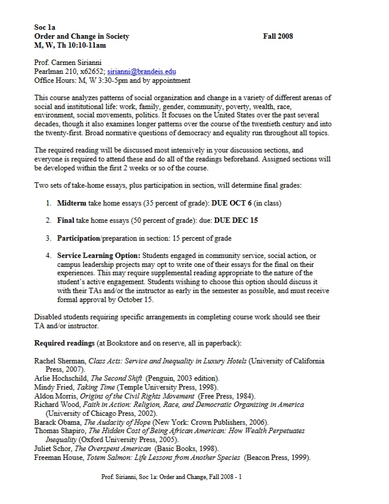 Sociology of Education Syllabus