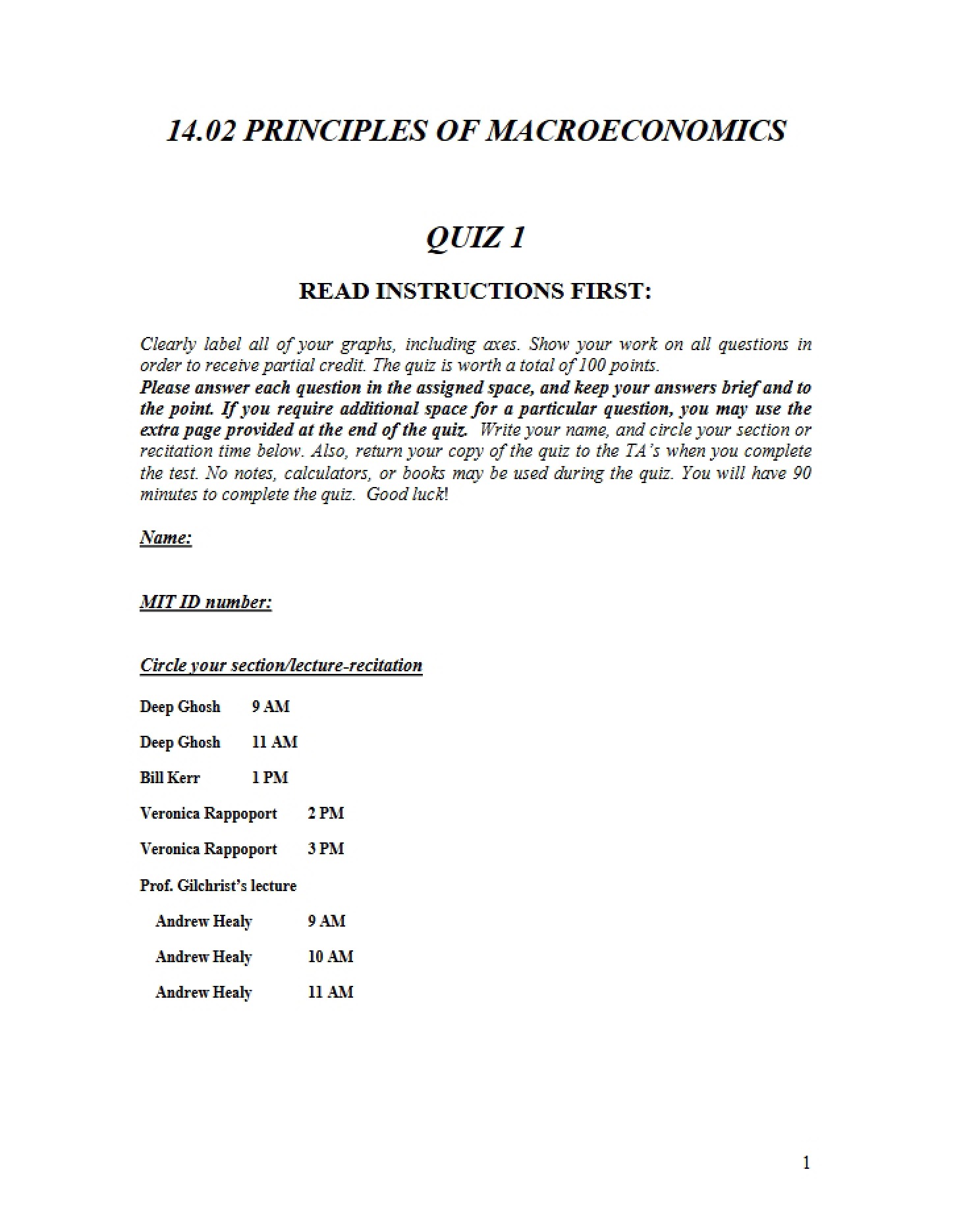 Macro Principles First Quiz