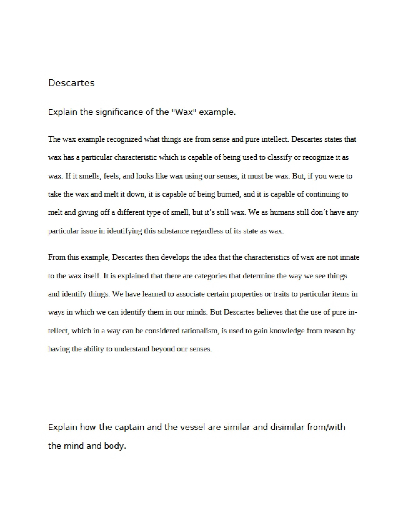 Essay for a Philosophy Course