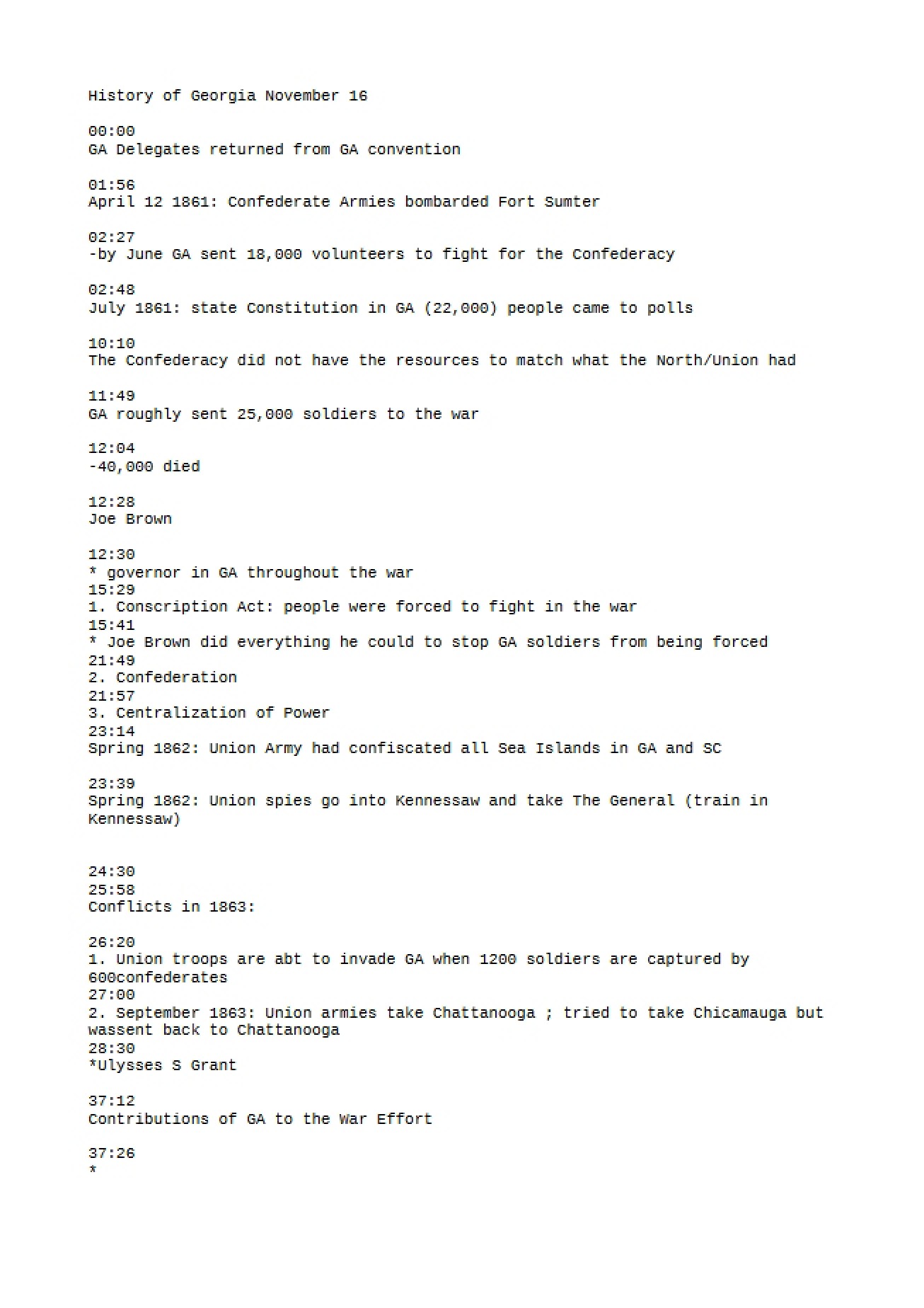 Sixth Set of Notes