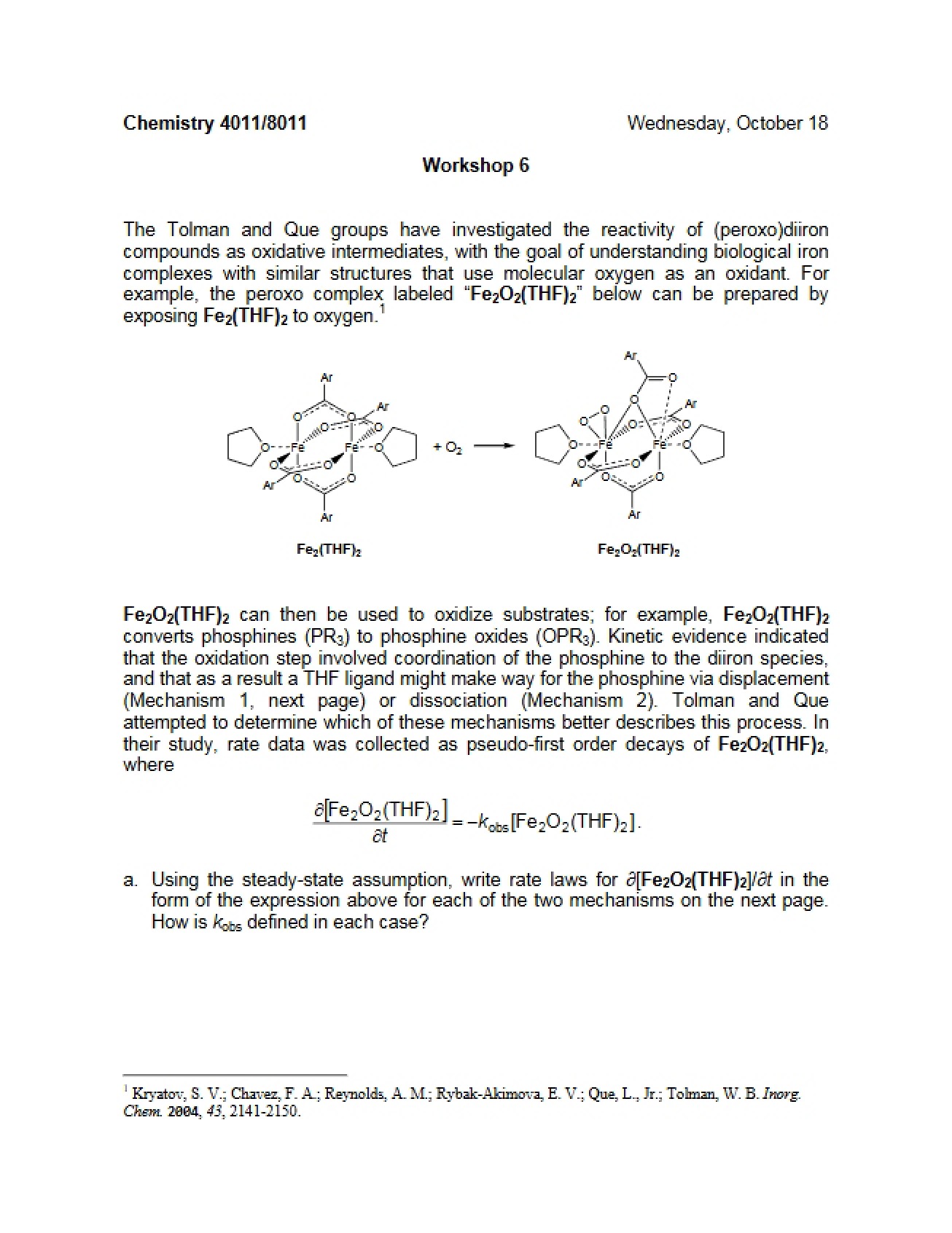 Chemistry Workshop