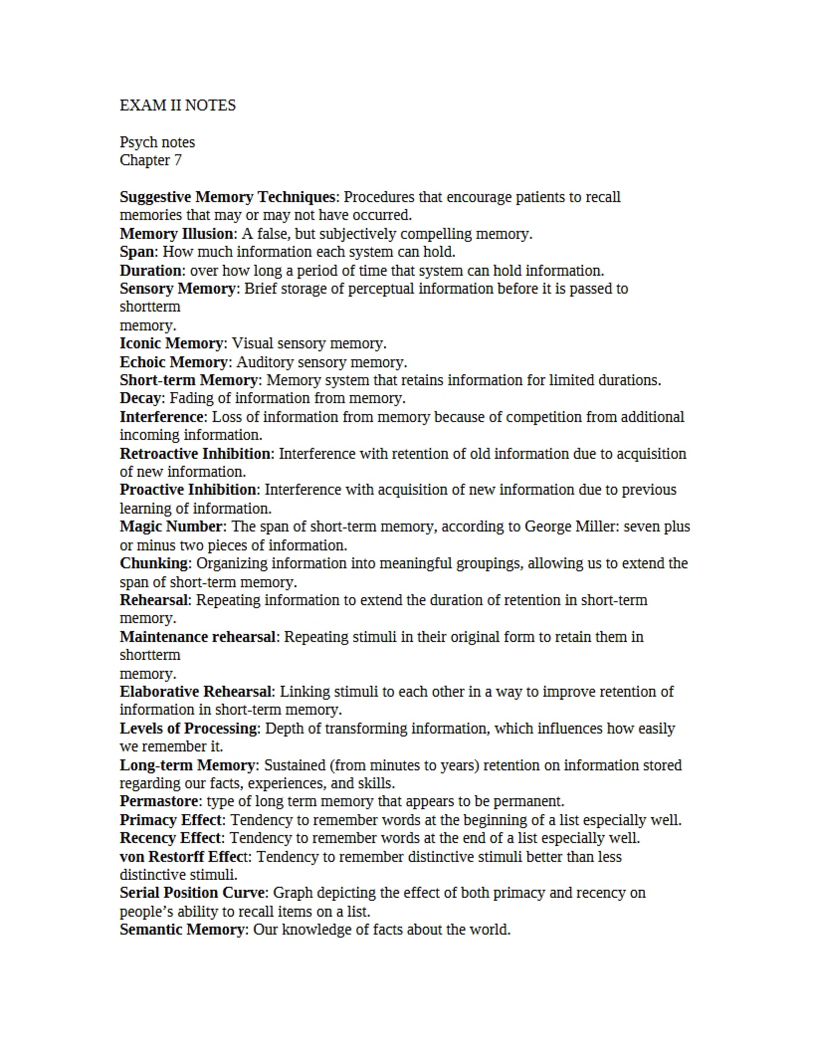 Second Major Assessment