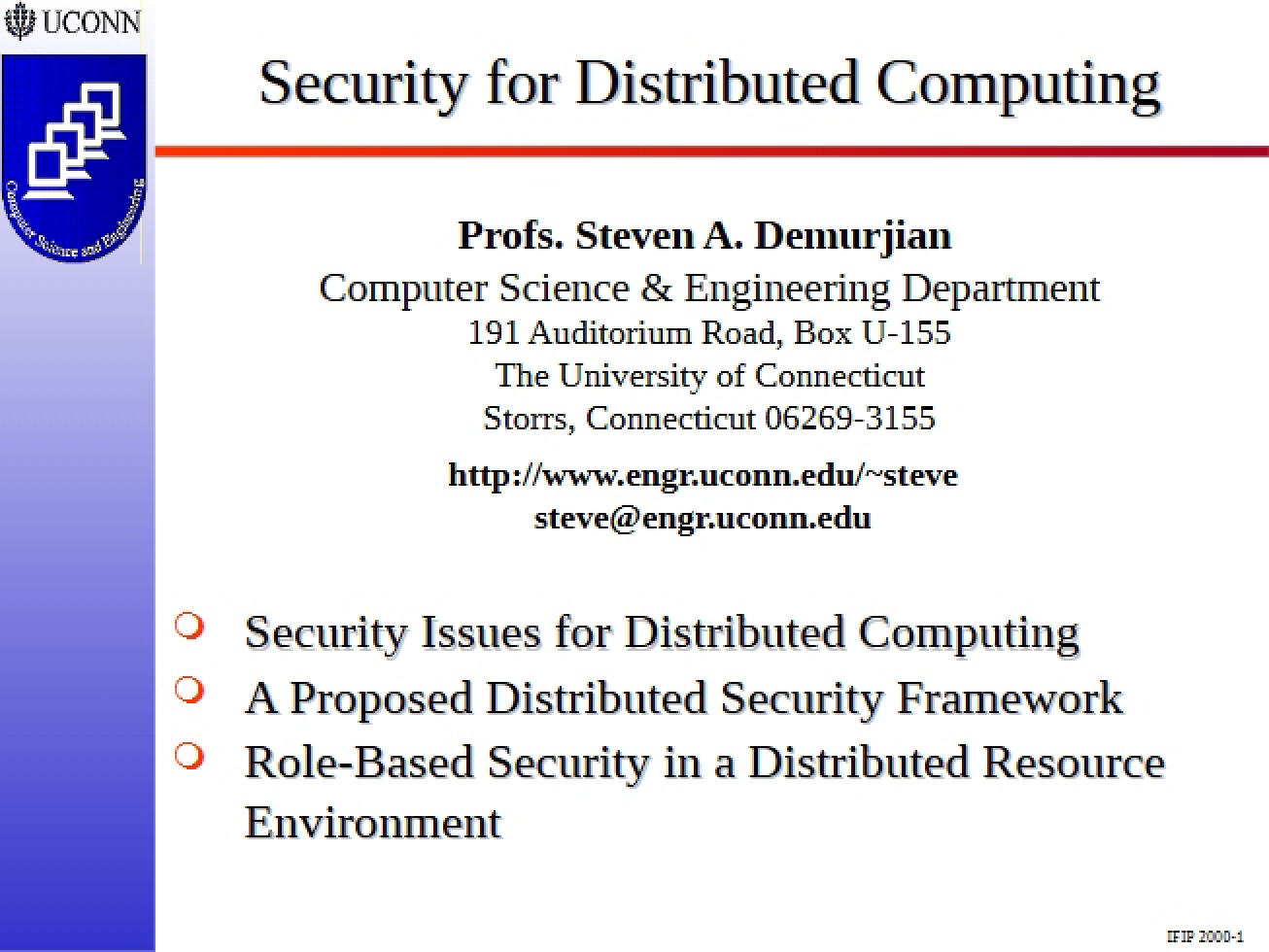 Security for Distributed Computing