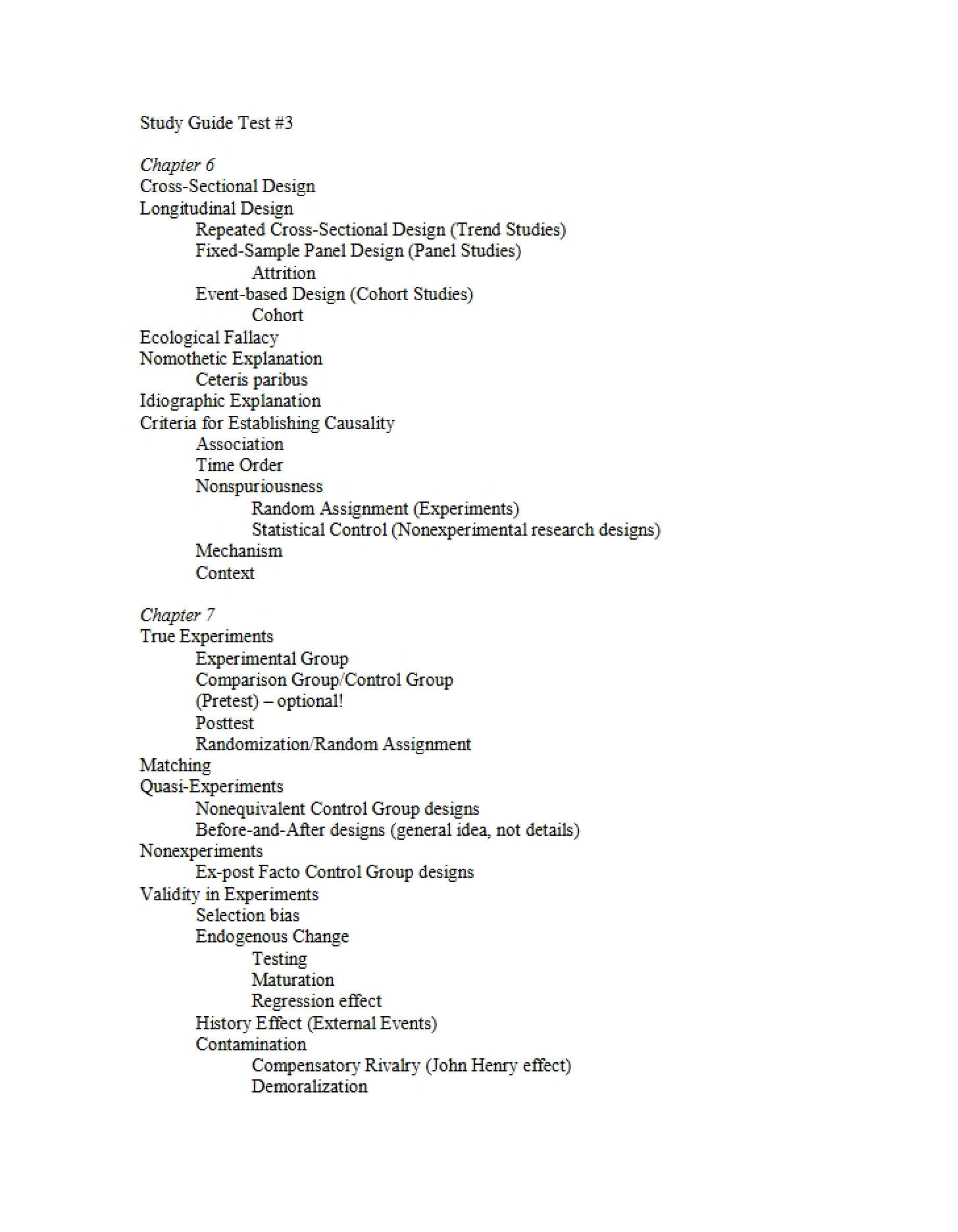 Test Three Study Guide