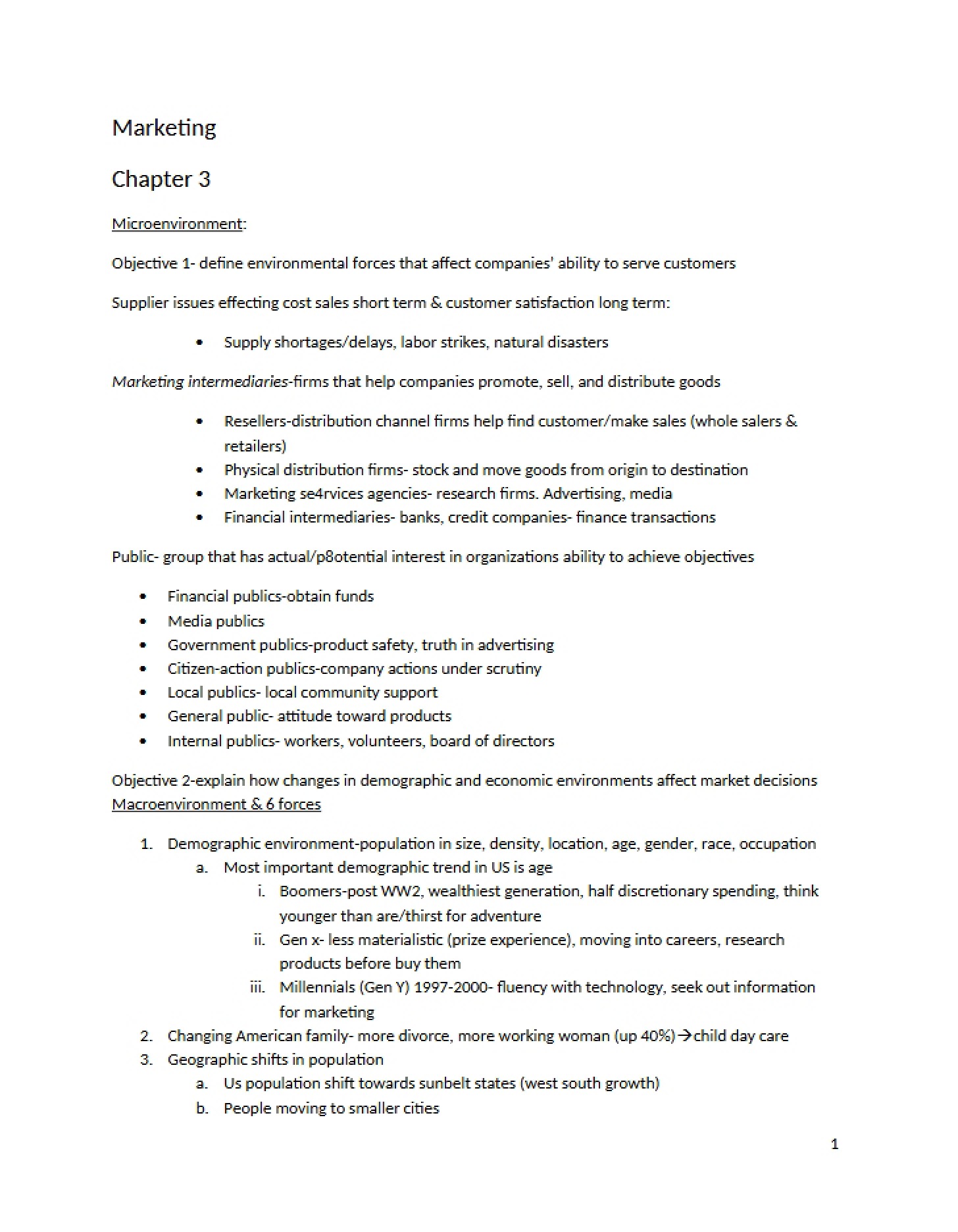 Marketing Chapter 3