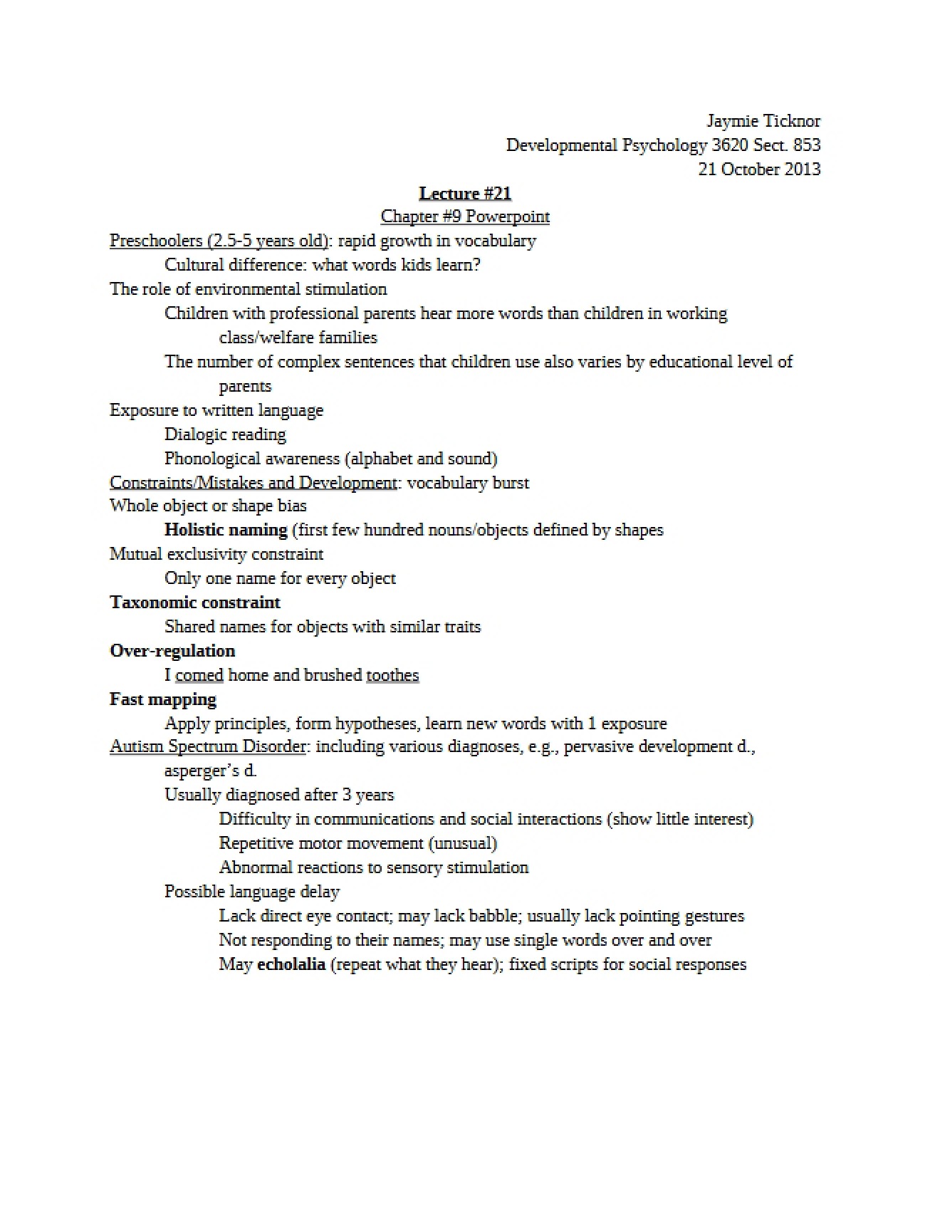 Twenty First Lecture