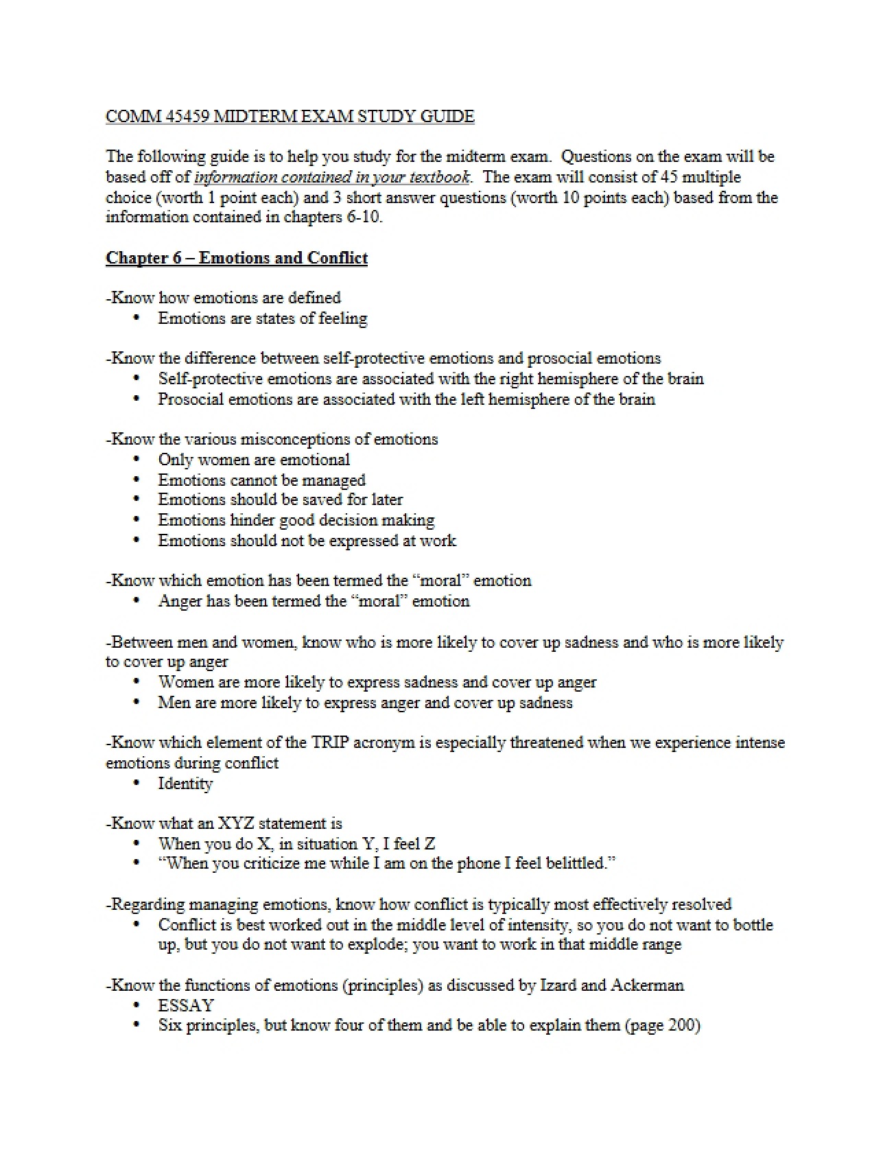 Emotions within Conflict (Chapter 6)