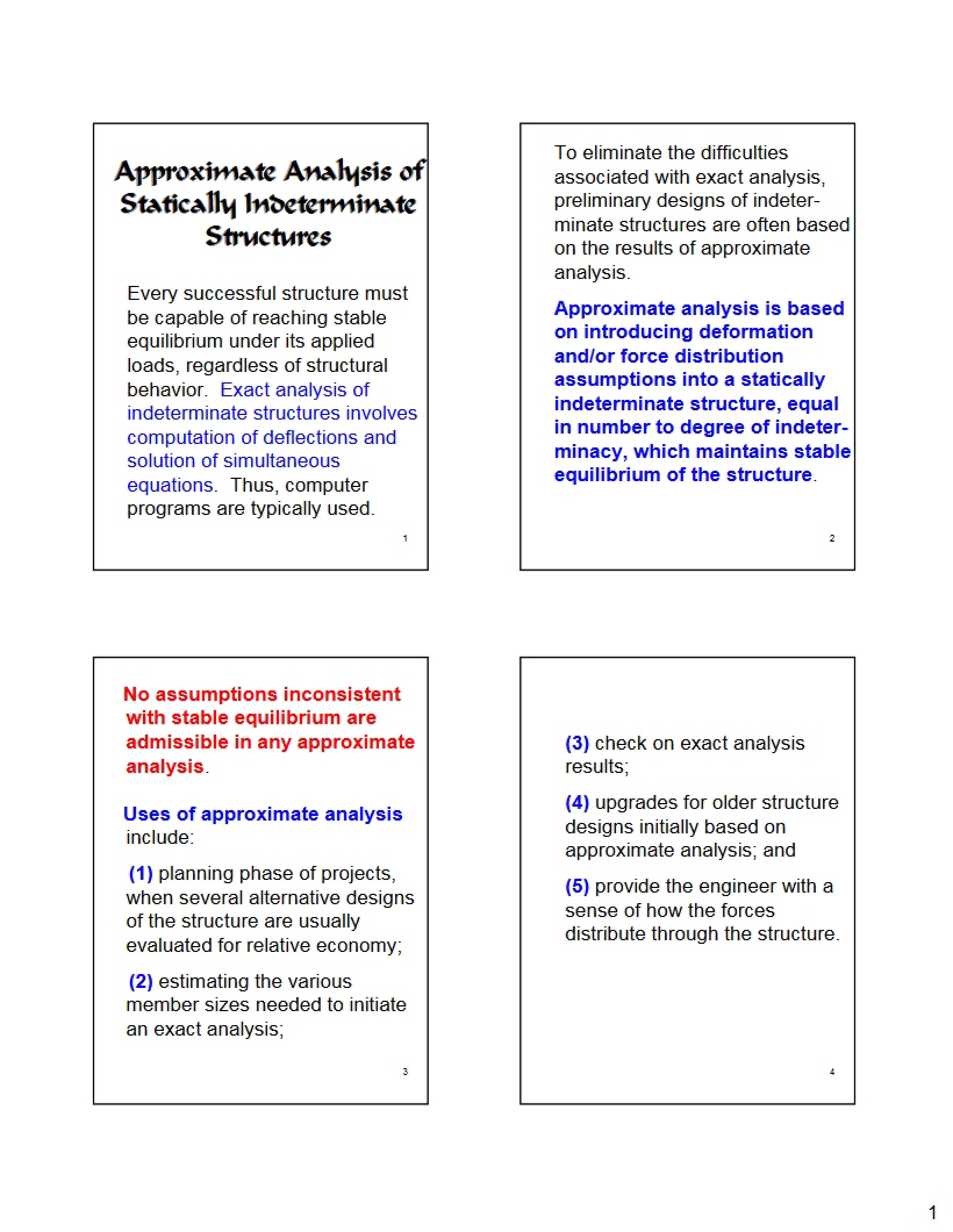 Approximate Analysis (Lecture 10)