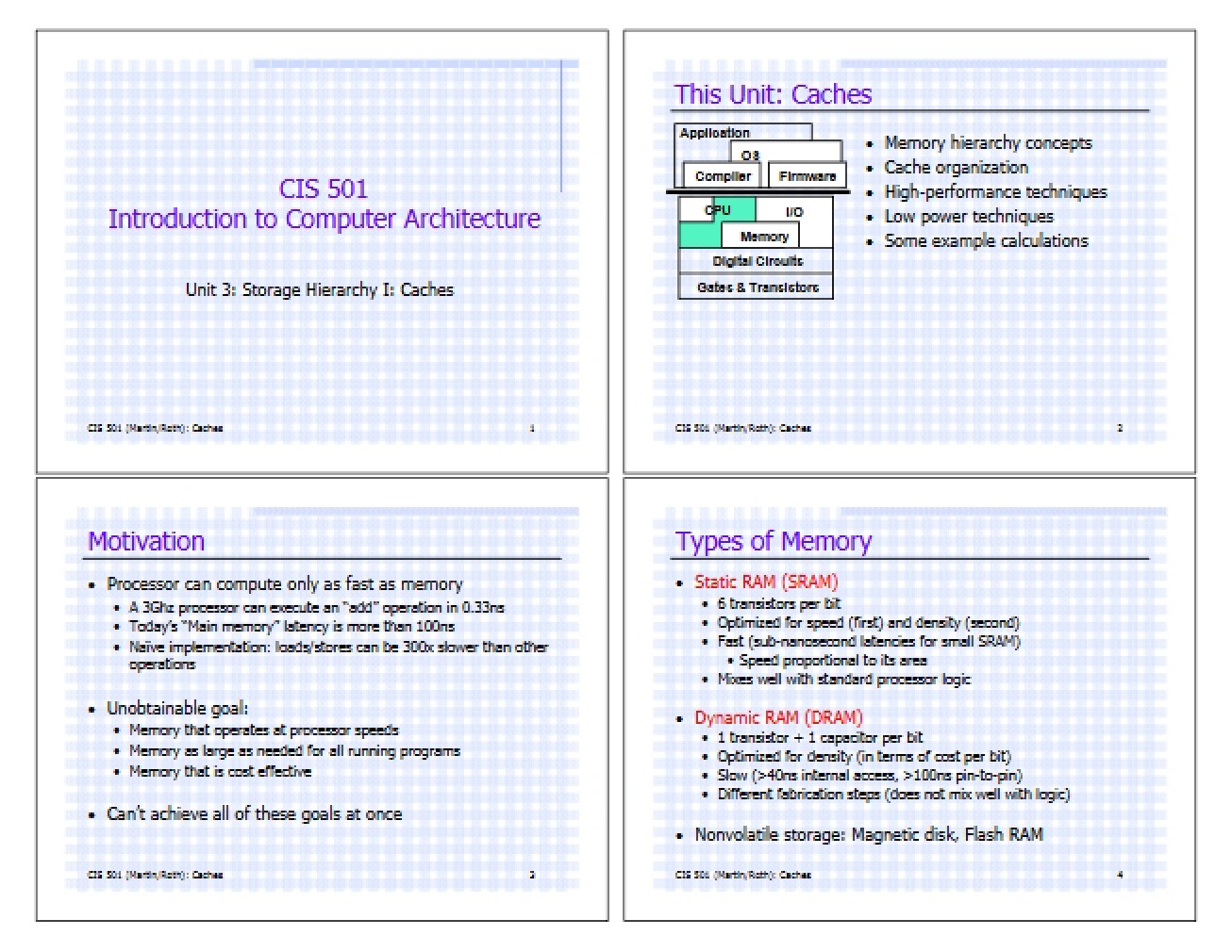 Caches in Storage Hierarchy