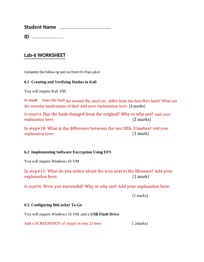 Worksheet for Lab 6