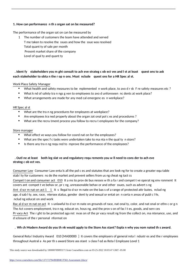 Assessment 2 for BSBMGT502