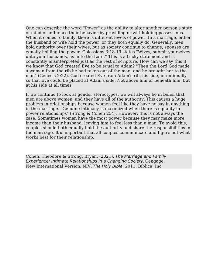 Power Dynamics in Marriage - Equality and Authority