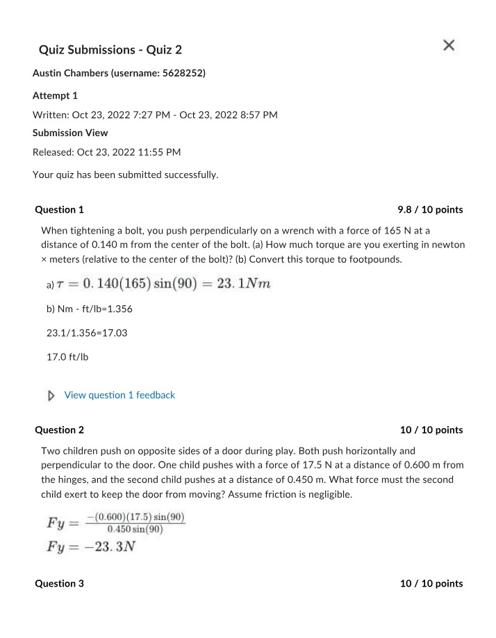 Quiz 2 Submission